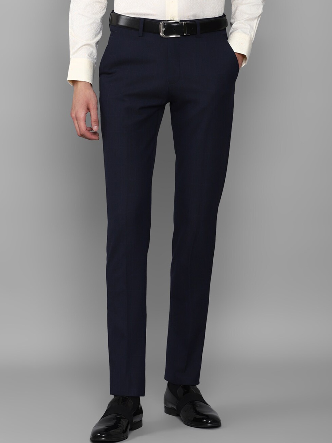 

Louis Philippe Men Navy Blue Slim Fit Trousers