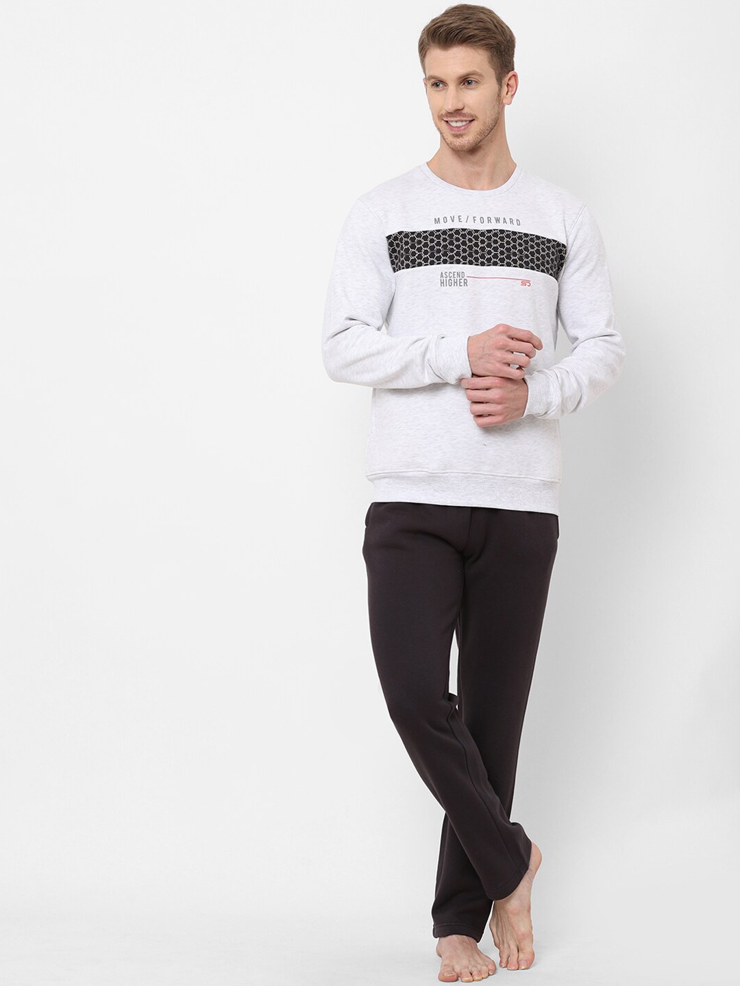 Sweet Dreams Men White & Black Solid Tracksuits