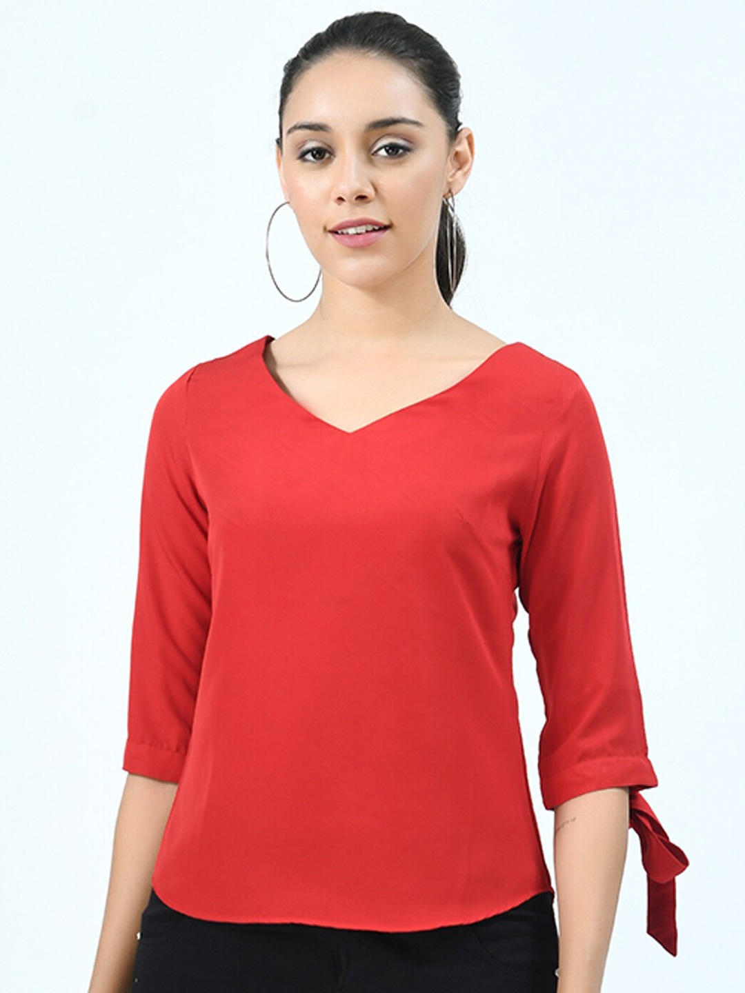 

V&M Women Red Crepe Top