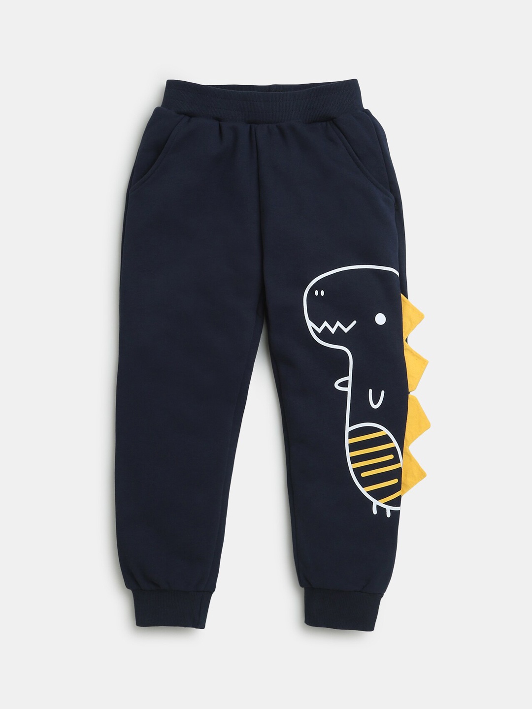 

Hopscotch Boys Blue Printed Track Pants