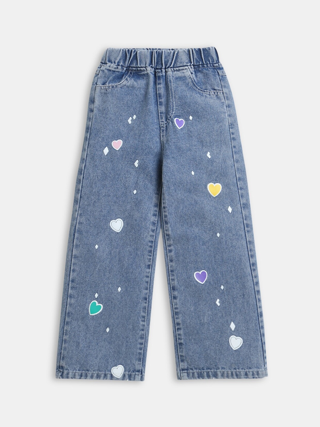 

Hopscotch Girls Blue High-Rise Stretchable Jeans
