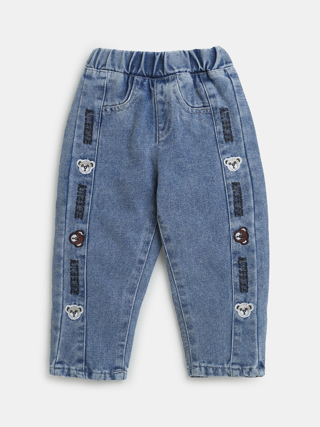

Hopscotch Girls Blue High-Rise Heavy Fade Stretchable Jeans