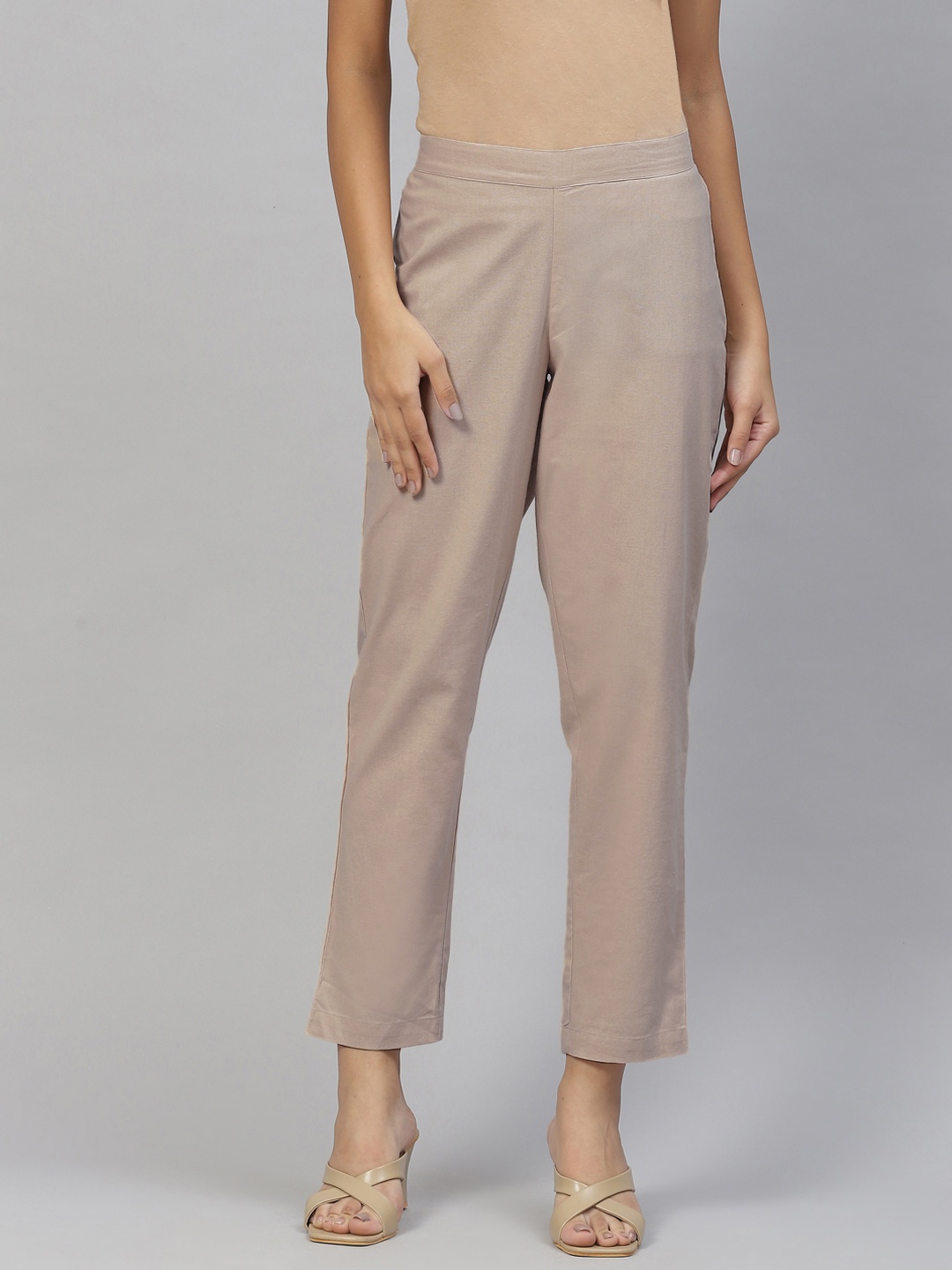 

Ayaany Women Beige Smart Trousers