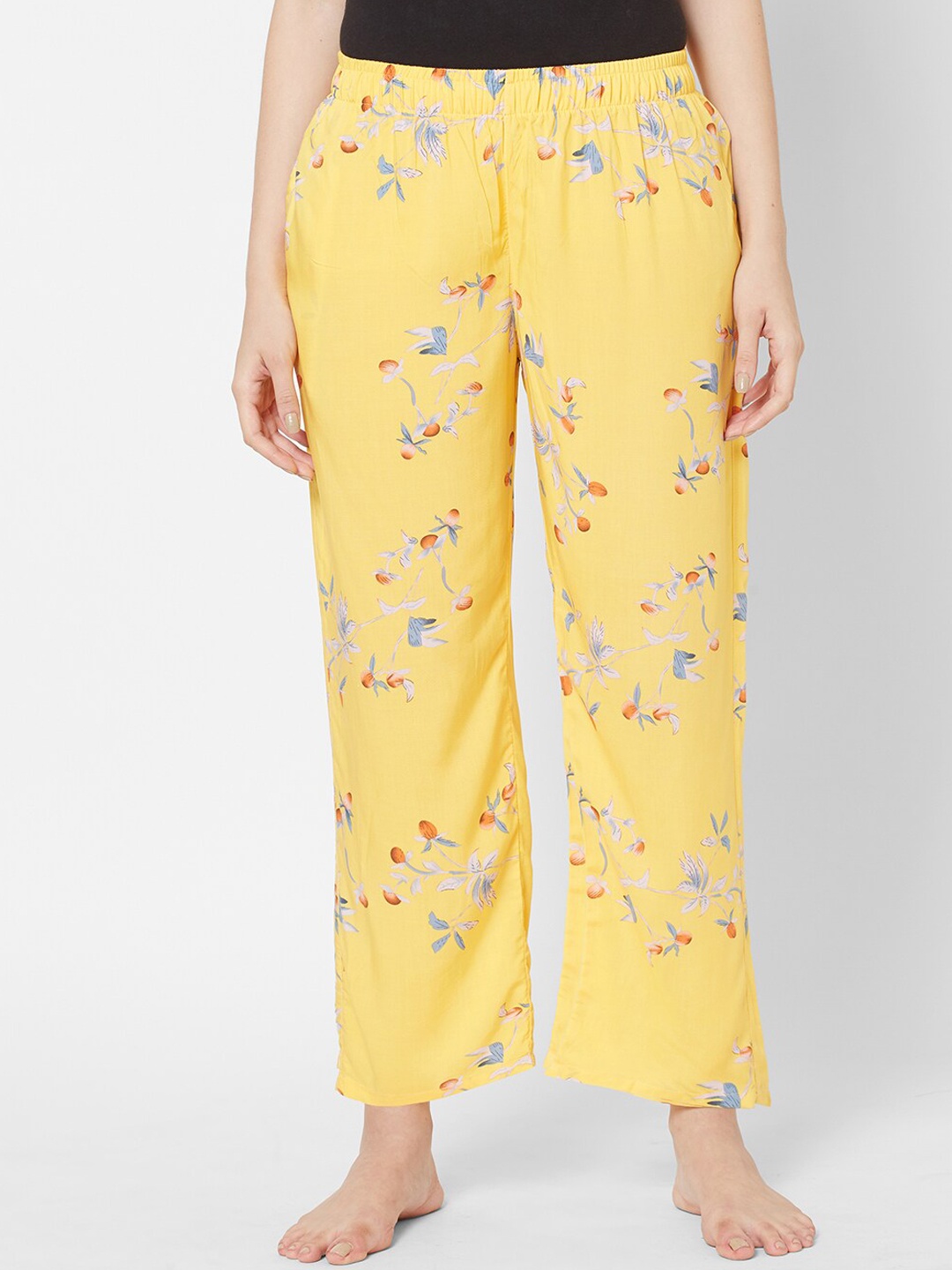 

SDL by Sweet Dreams Women Yellow Printed Lounge Pants