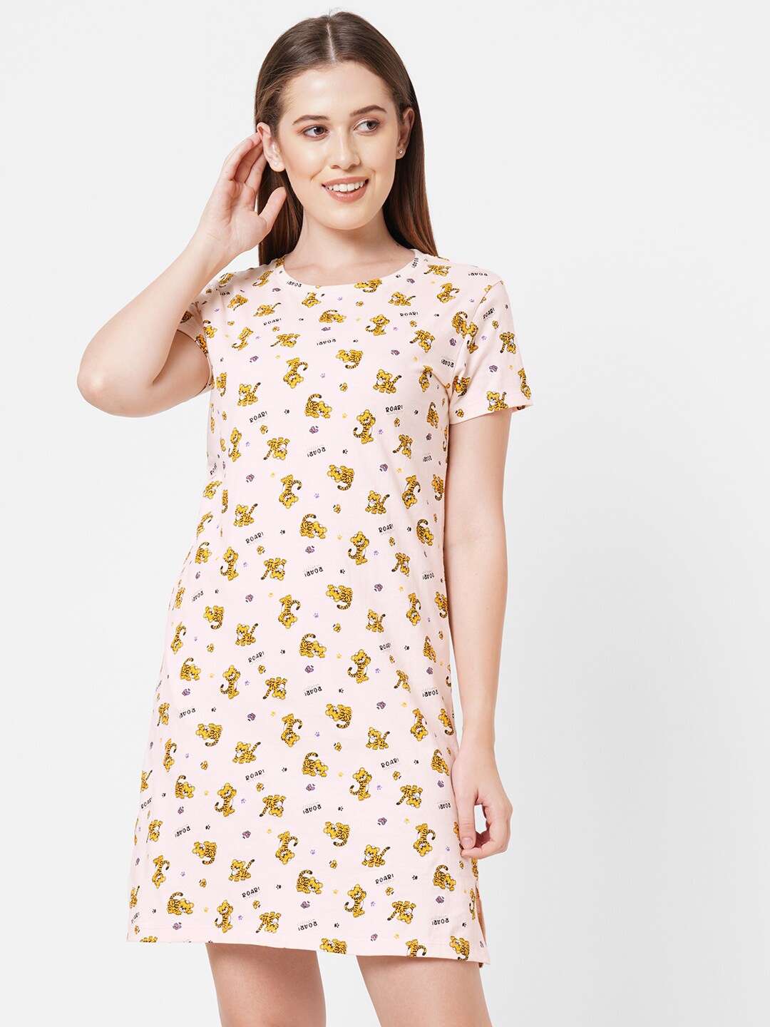 

SDL by Sweet Dreams Women Pink Printed Nightdress