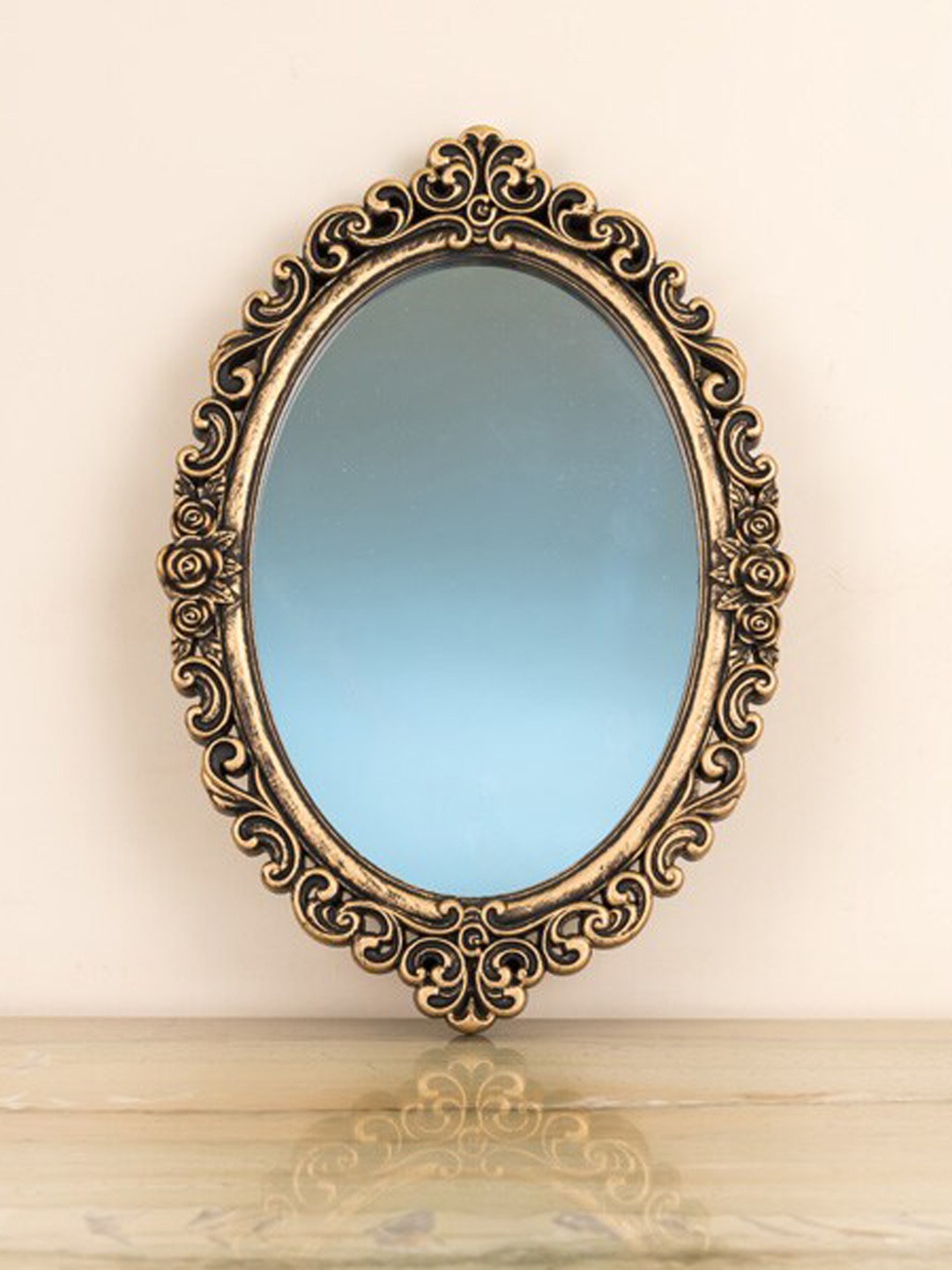 

A Vintage Affair- Home Decor Gold-Toned Textured Patterned Wall Mirror