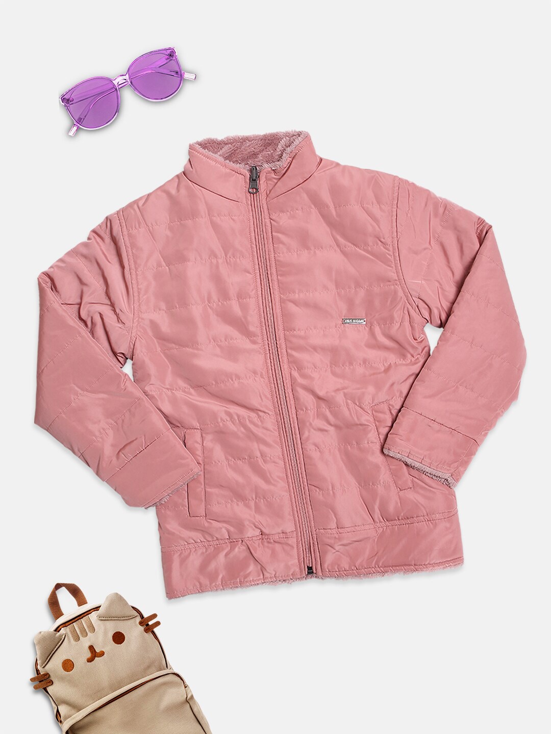 

Nins Moda Girls Peach-Coloured Padded Jacket