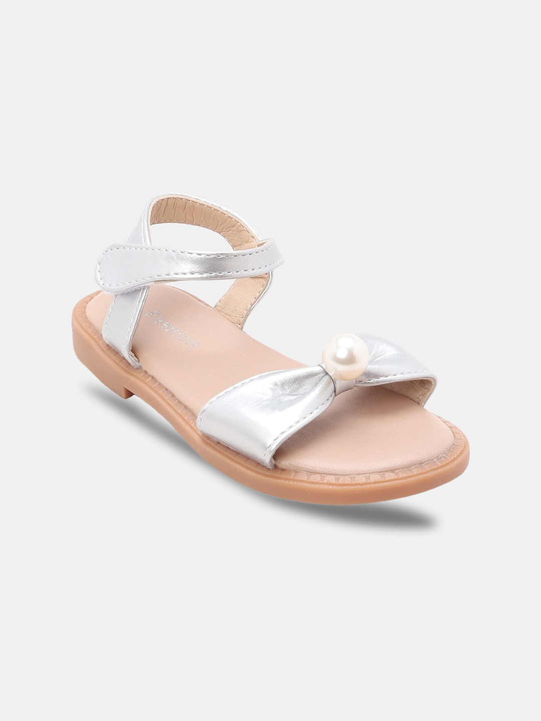

Hopscotch Girls Silver-Toned Open Toe Flats