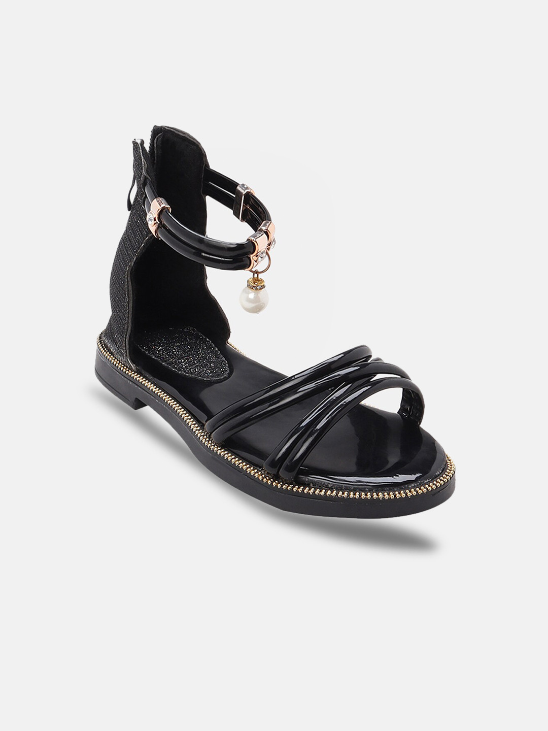 

Hopscotch Girls Black Open Toe Flats