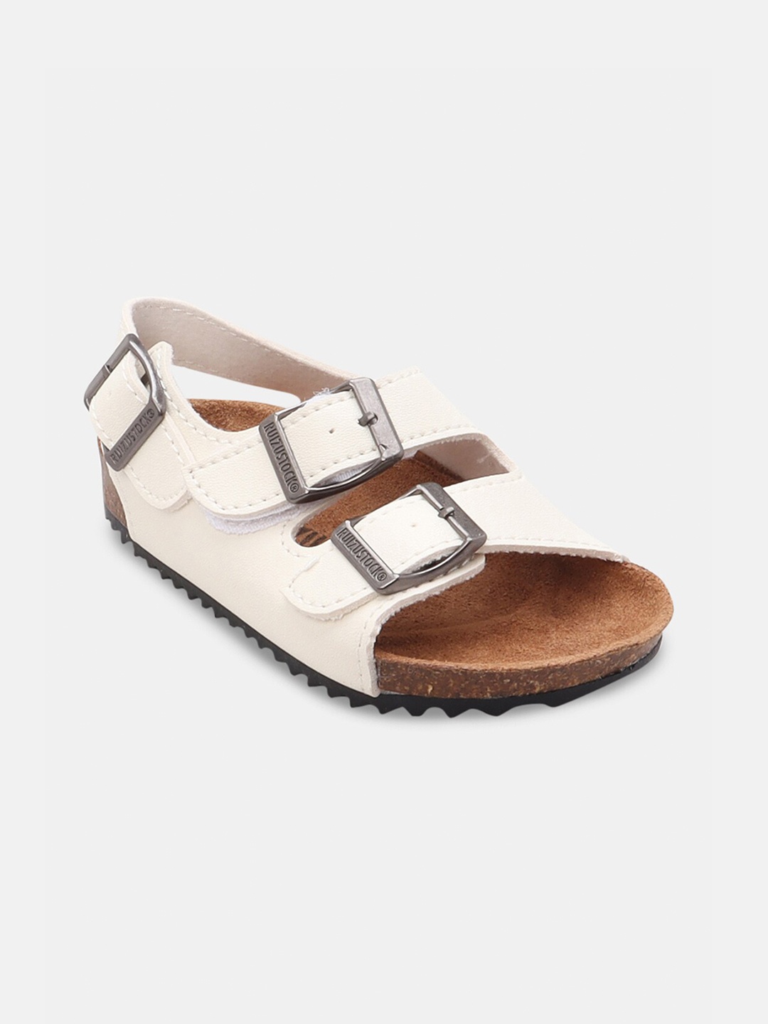 

Hopscotch Boys White & Brown PU Applique Buckle Comfort Sandals