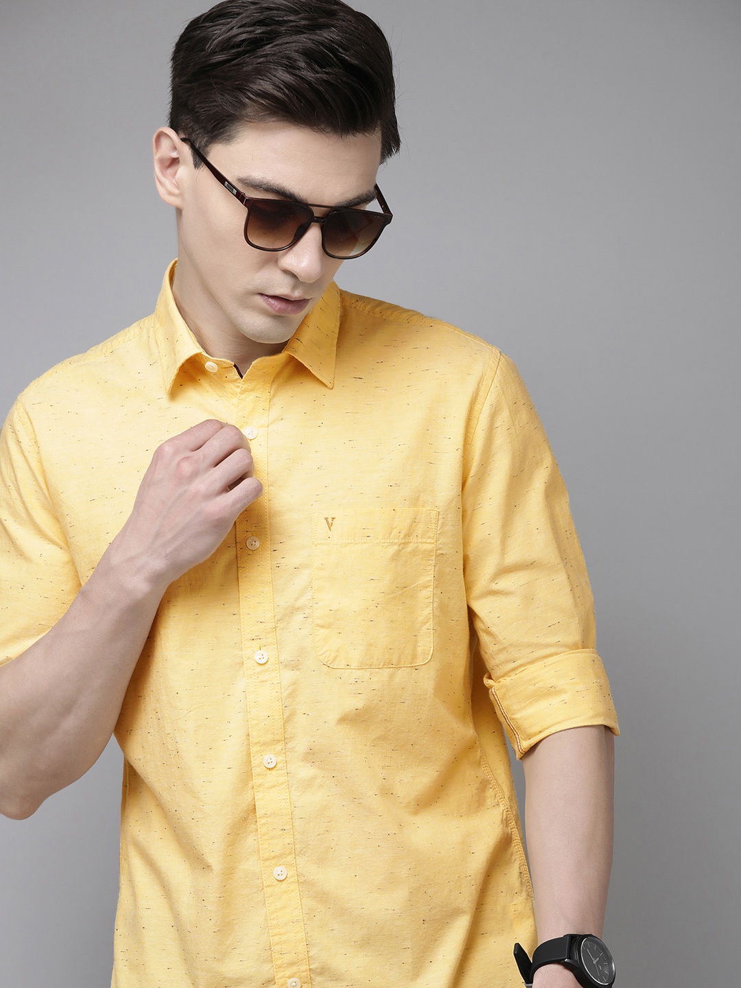 

Van Heusen Sport Men Slim Fit Pure Cotton Casual Shirt, Yellow