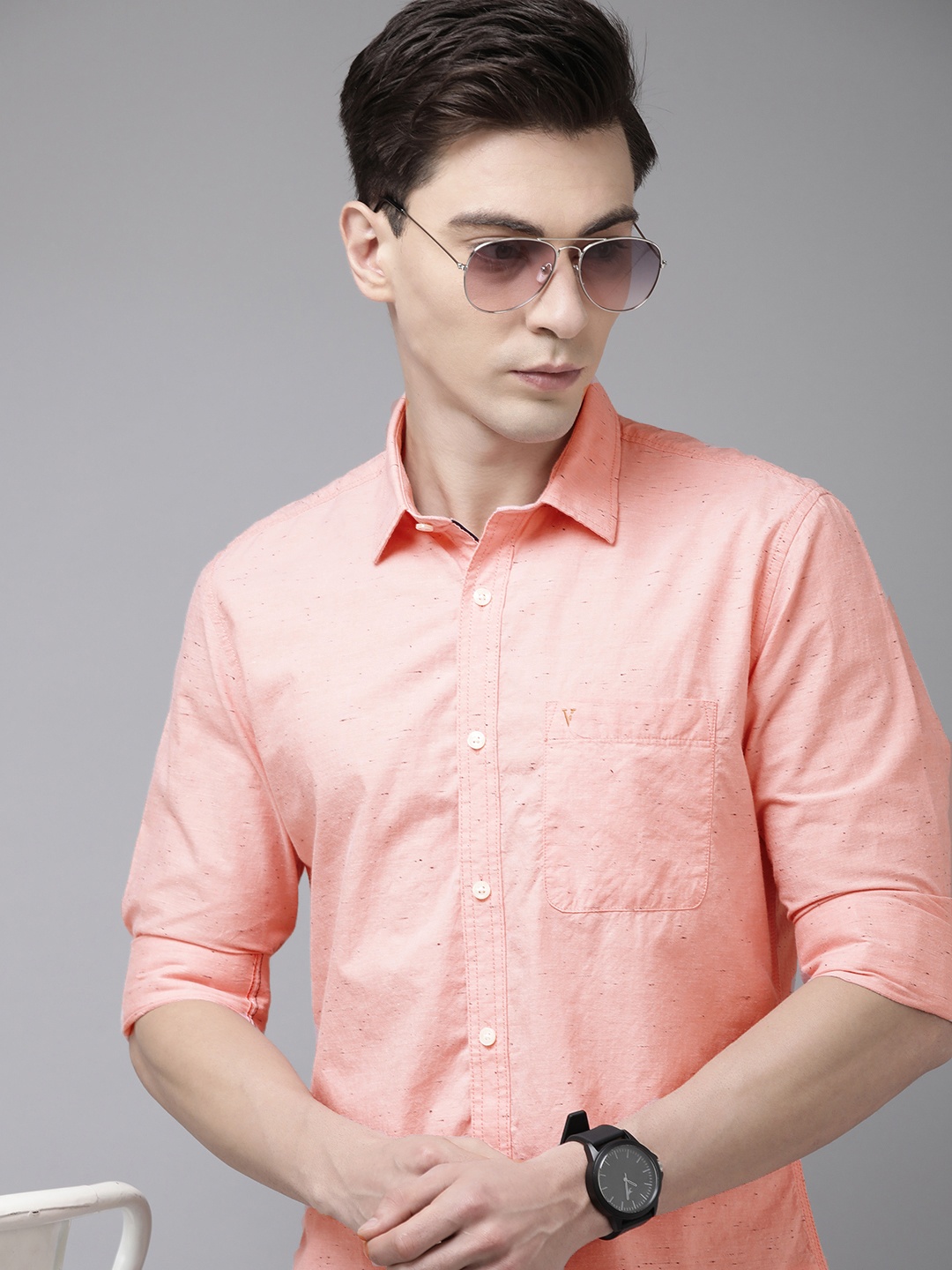 

Van Heusen Sport Men Pink Slim Fit Pure Cotton Casual Shirt