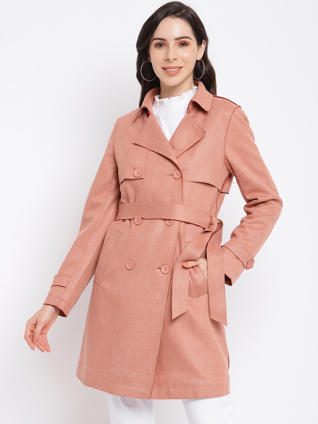 

Latin Quarters Women Pink Leather Longline Tailored Jacket