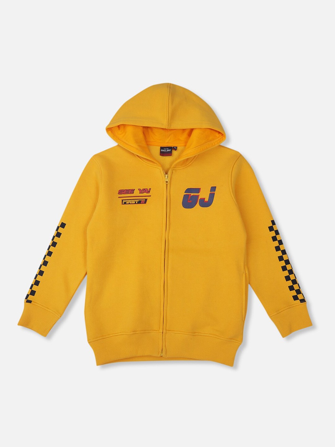 

Gini and Jony Boys Yellow Polyester Hooded Sweatshirt