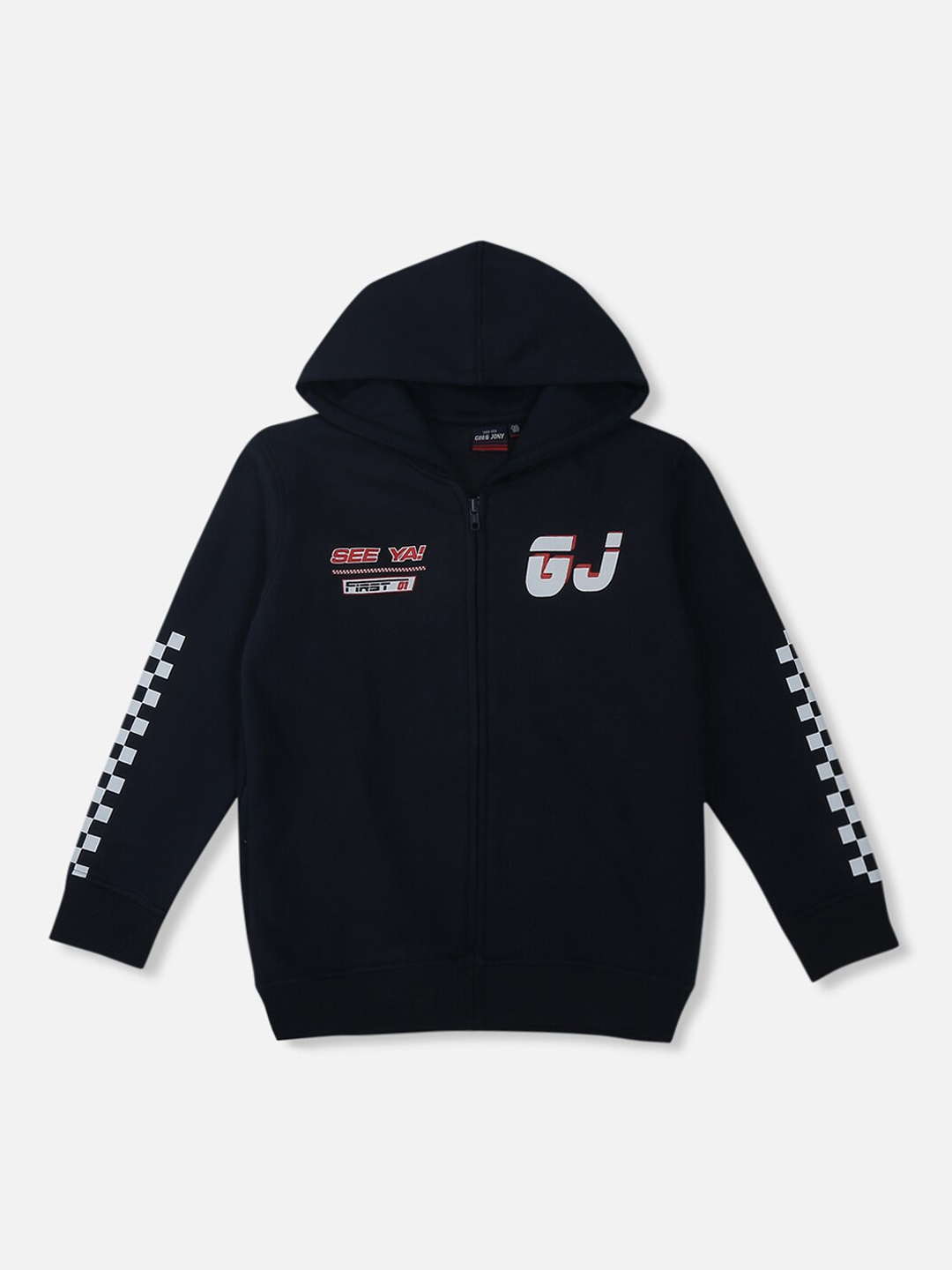 

Gini and Jony Boys Navy Blue Fleece Sporty Jacket