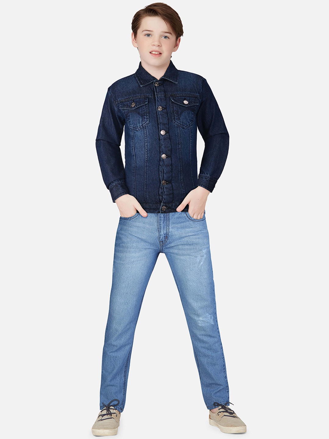 

Gini and Jony Boys Navy Blue Washed Denim Jacket