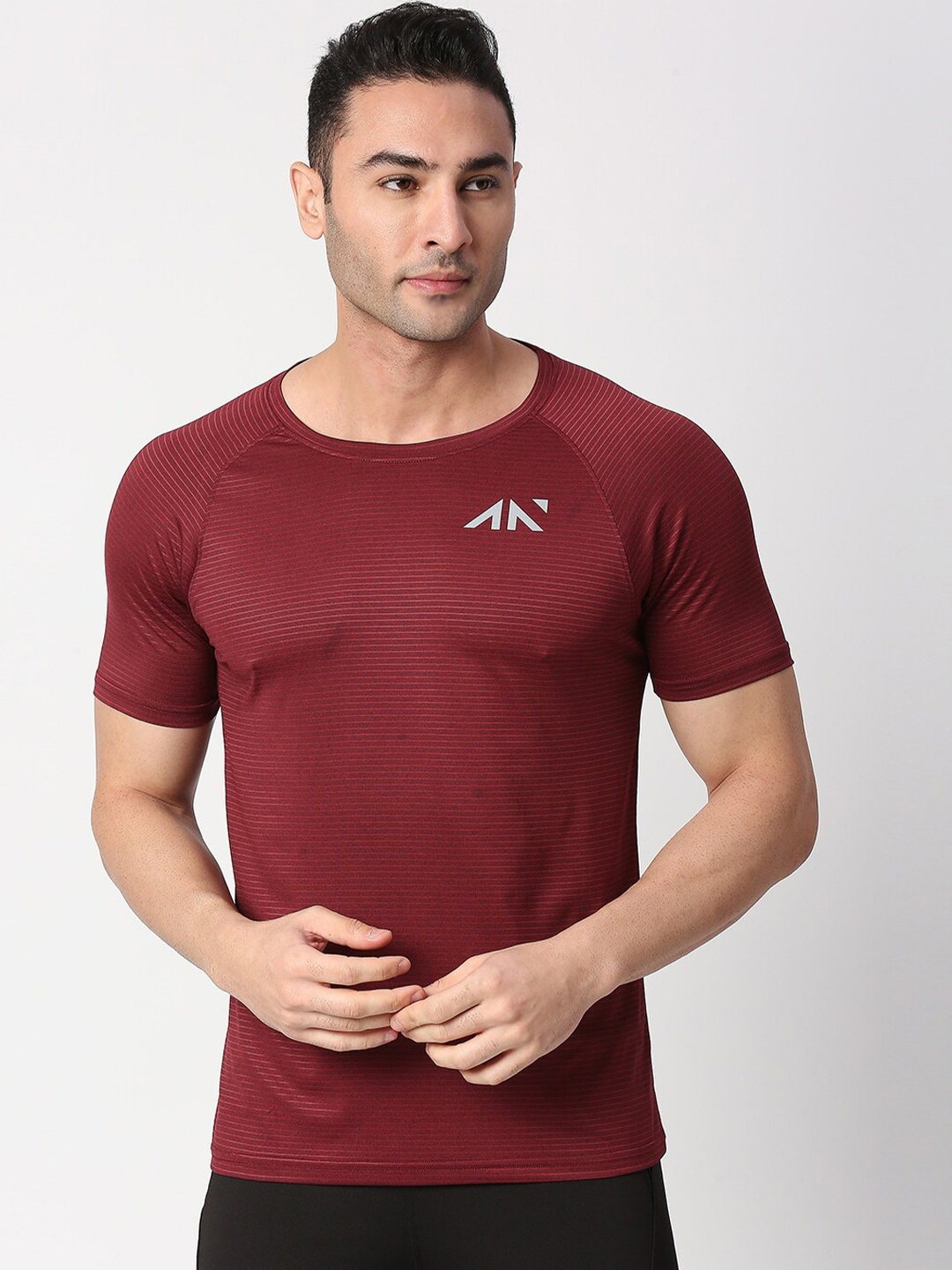 

AESTHETIC NATION Men Maroon Dri-FIT T-shirt
