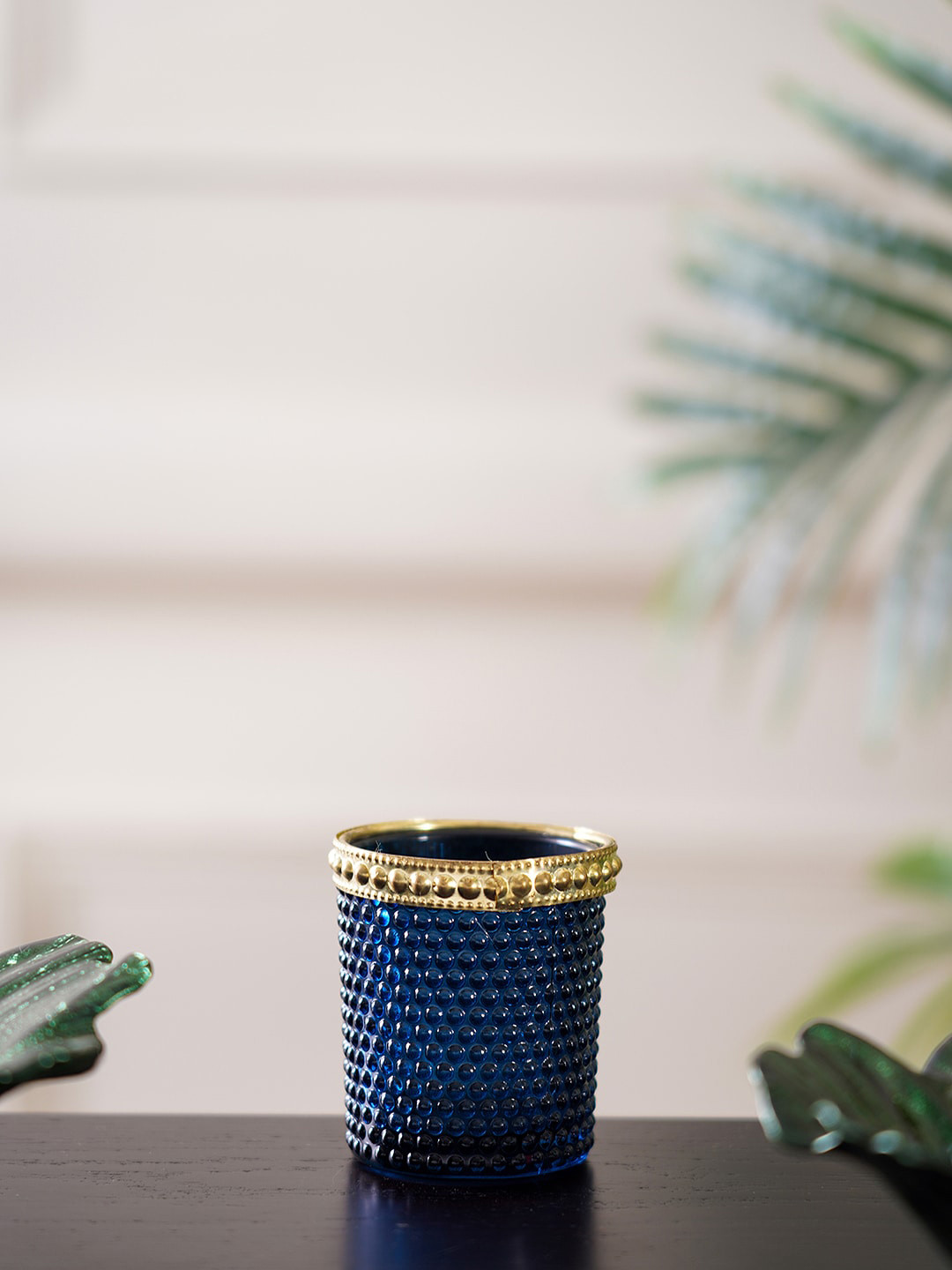 

Pure Home and Living Set of 6 Blue Textured Votive Candle Holder