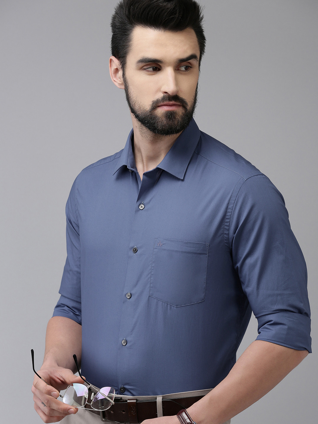 

Arrow Men Blue Original Slim Fit Solid Opaque Pure Cotton Formal Shirt