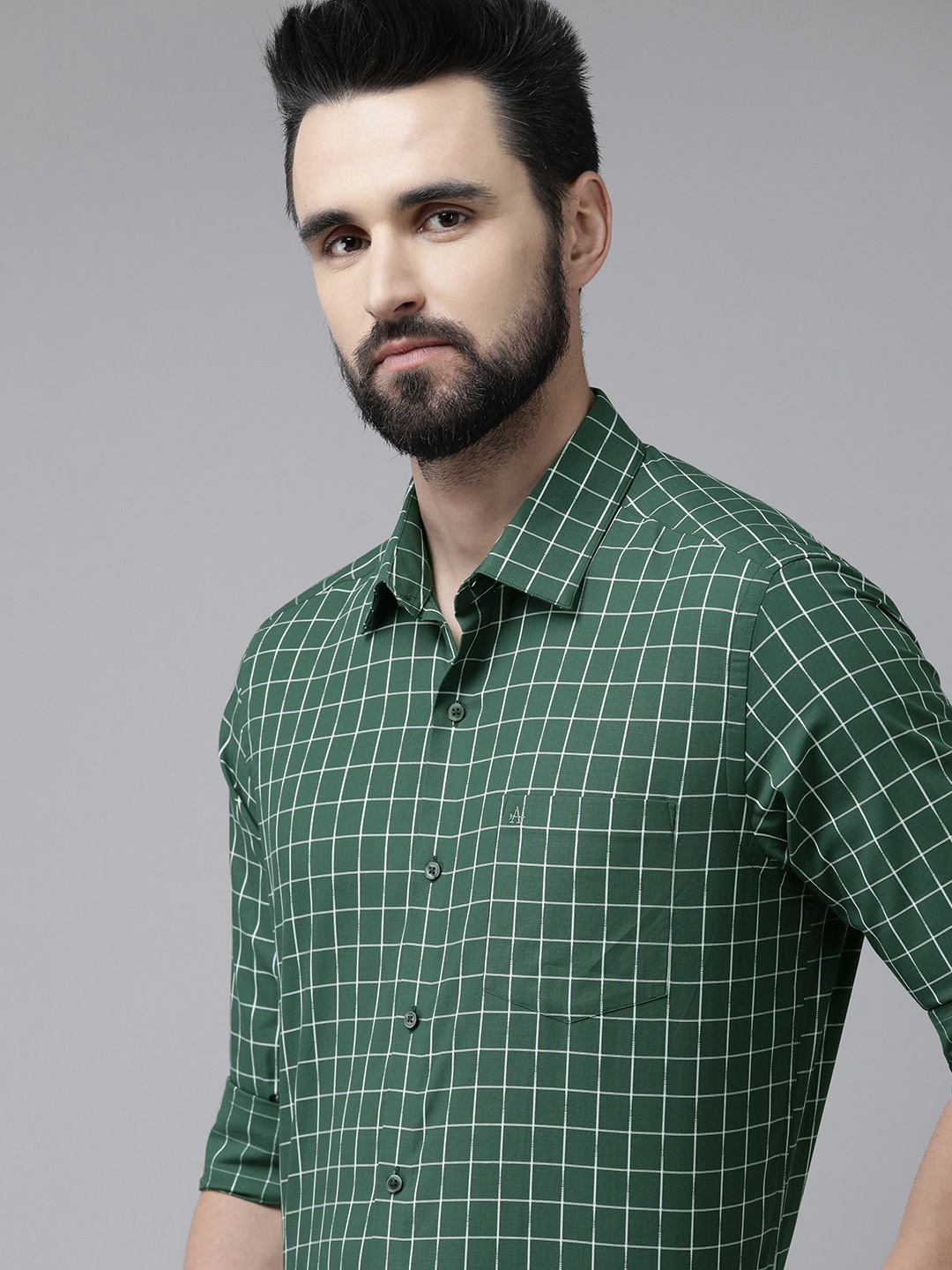 

Arrow Men Green Original Slim Fit Checked Pure Cotton Casual Shirt