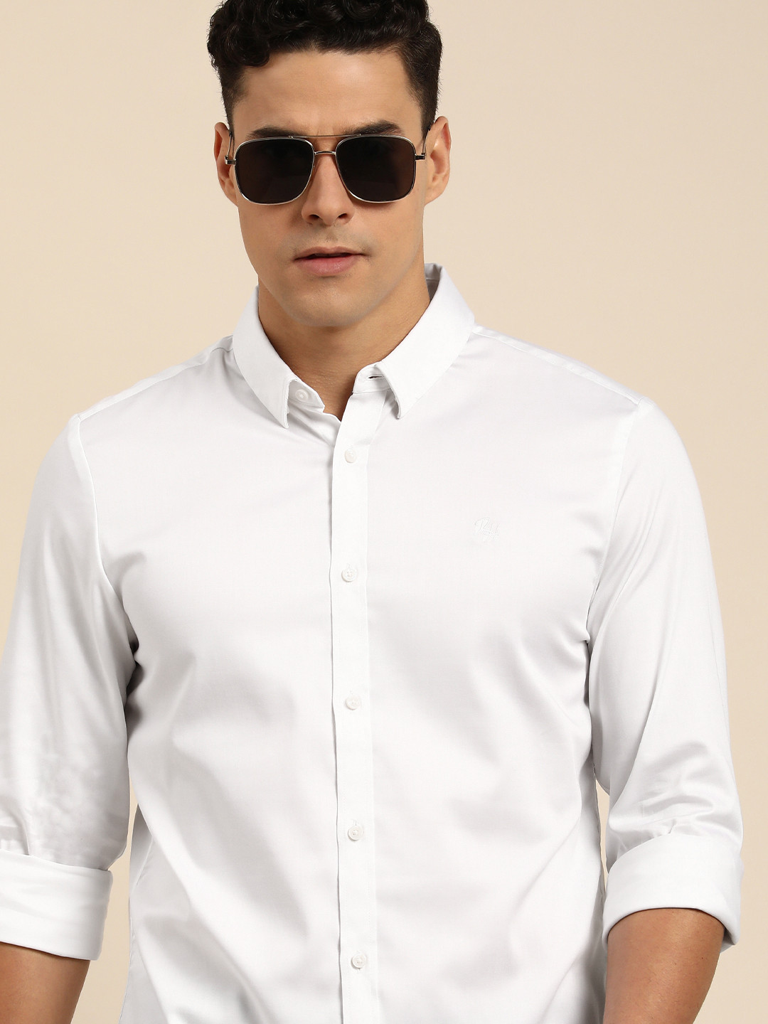 

Being Human Men Solid Slim Fit Casual Shirt, White