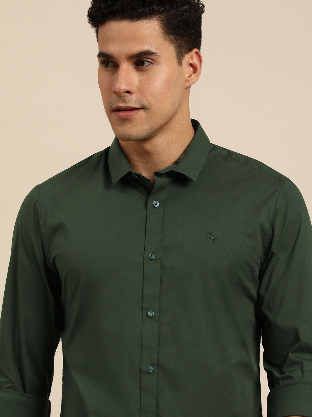 

Being Human Clothing Men Slim Fit Casual Shirt, Olive