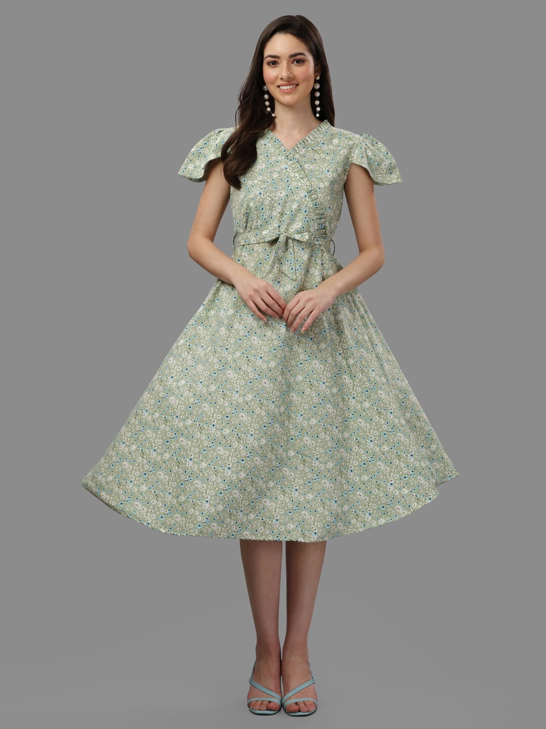 

GUFRINA Women Green Floral Midi Dress