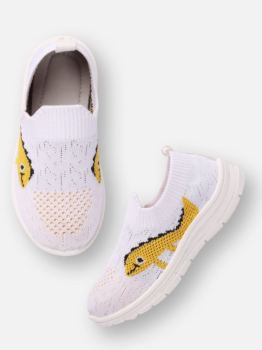 

FAST TRAX Boys White Woven Design Slip-On Sneakers