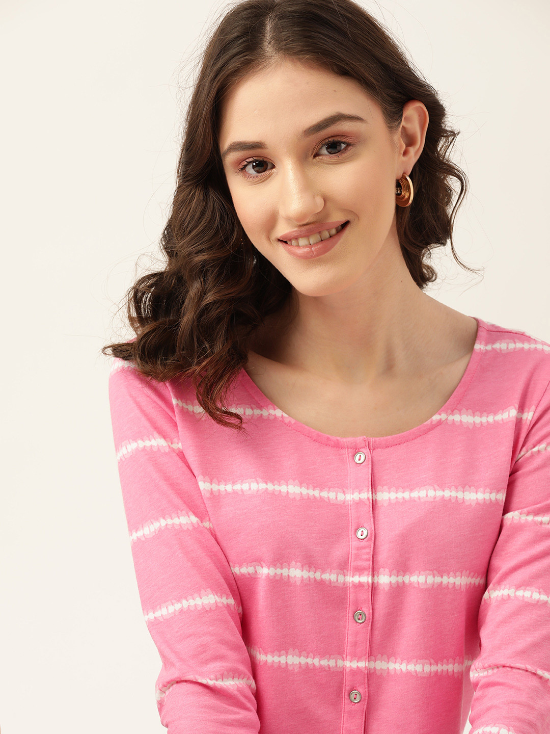 

DressBerry Pink & White Striped Crop Top