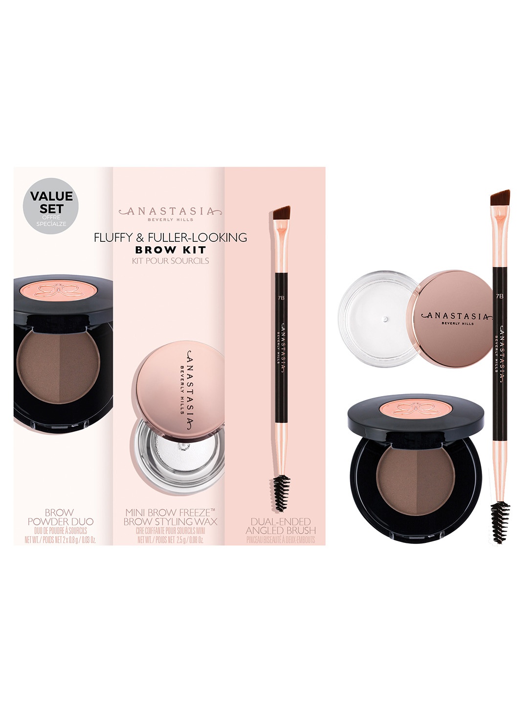 

ANASTASIA BEVERLY HILLS Fluffy & Fuller Looking Brow Kit - Ebony, Black