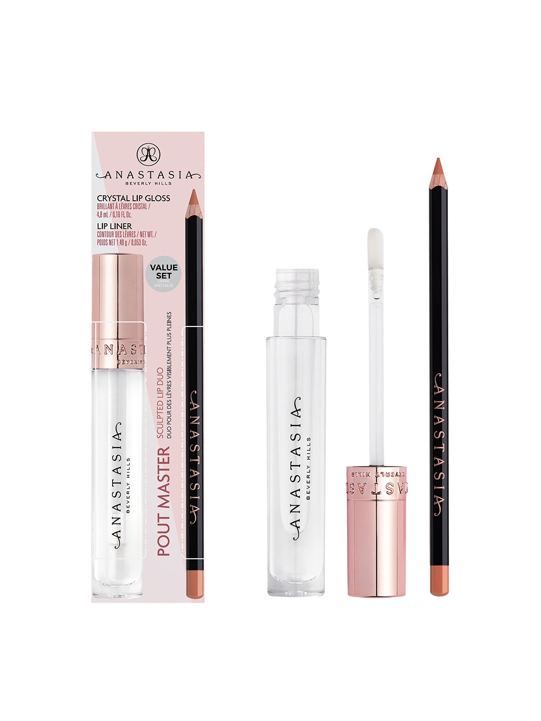 

ANASTASIA BEVERLY HILLS Pout Master Sculpted Lip Duo - Lip Gloss & Lip Liner-Warm Taupe, Nude