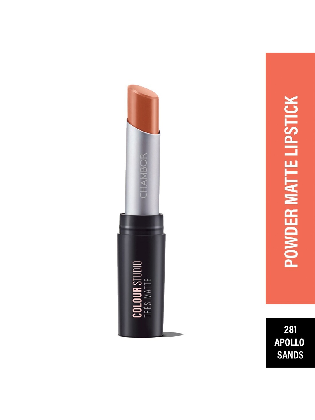

Powdery Matte Glamour Lipstick with SPF 30- Apollo Sable 281, Brown