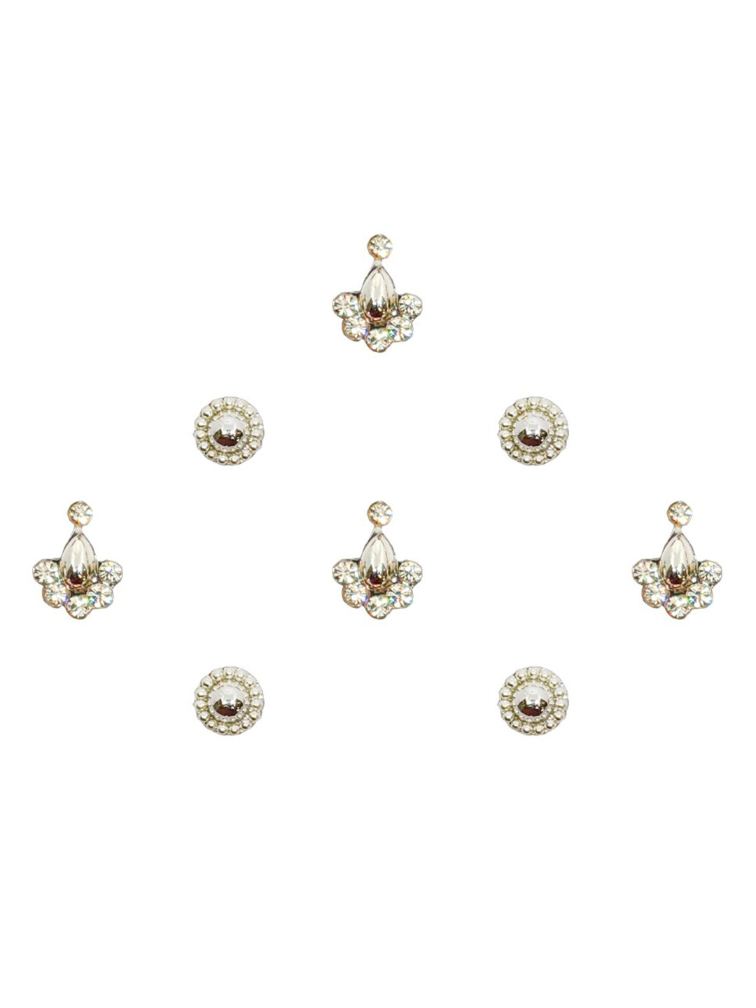 

Comet Busters 8 Pcs Embellished Reusable Designer Bindis - Gold-Toned