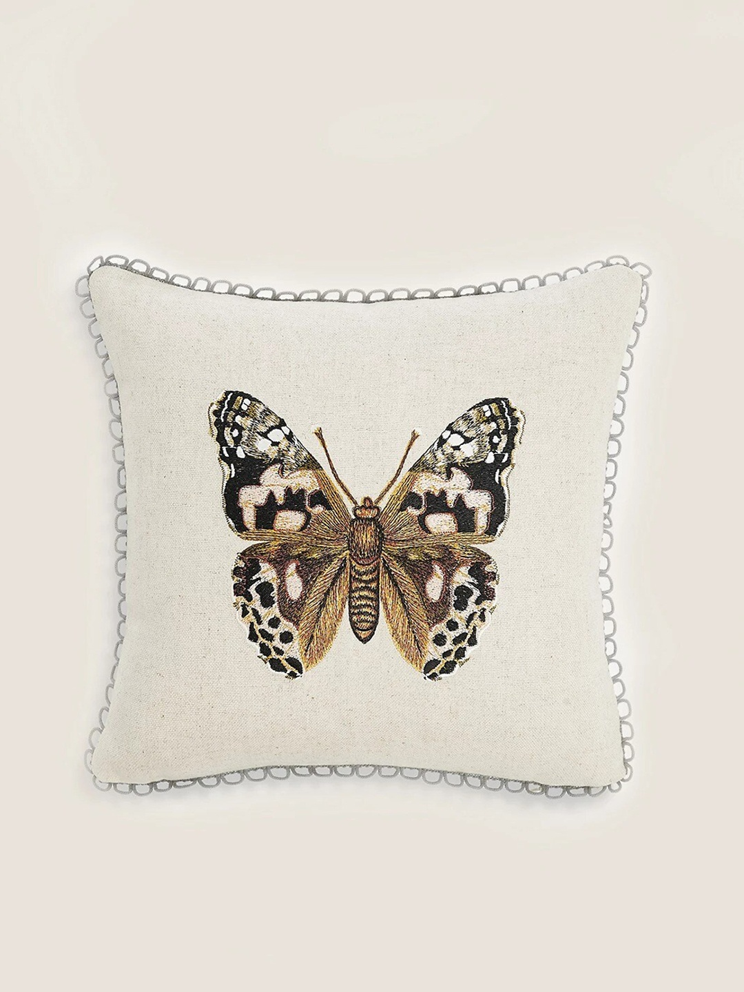 

Marks & Spencer Beige & Brown Mini Butterfly Embroidered Floor Cushion