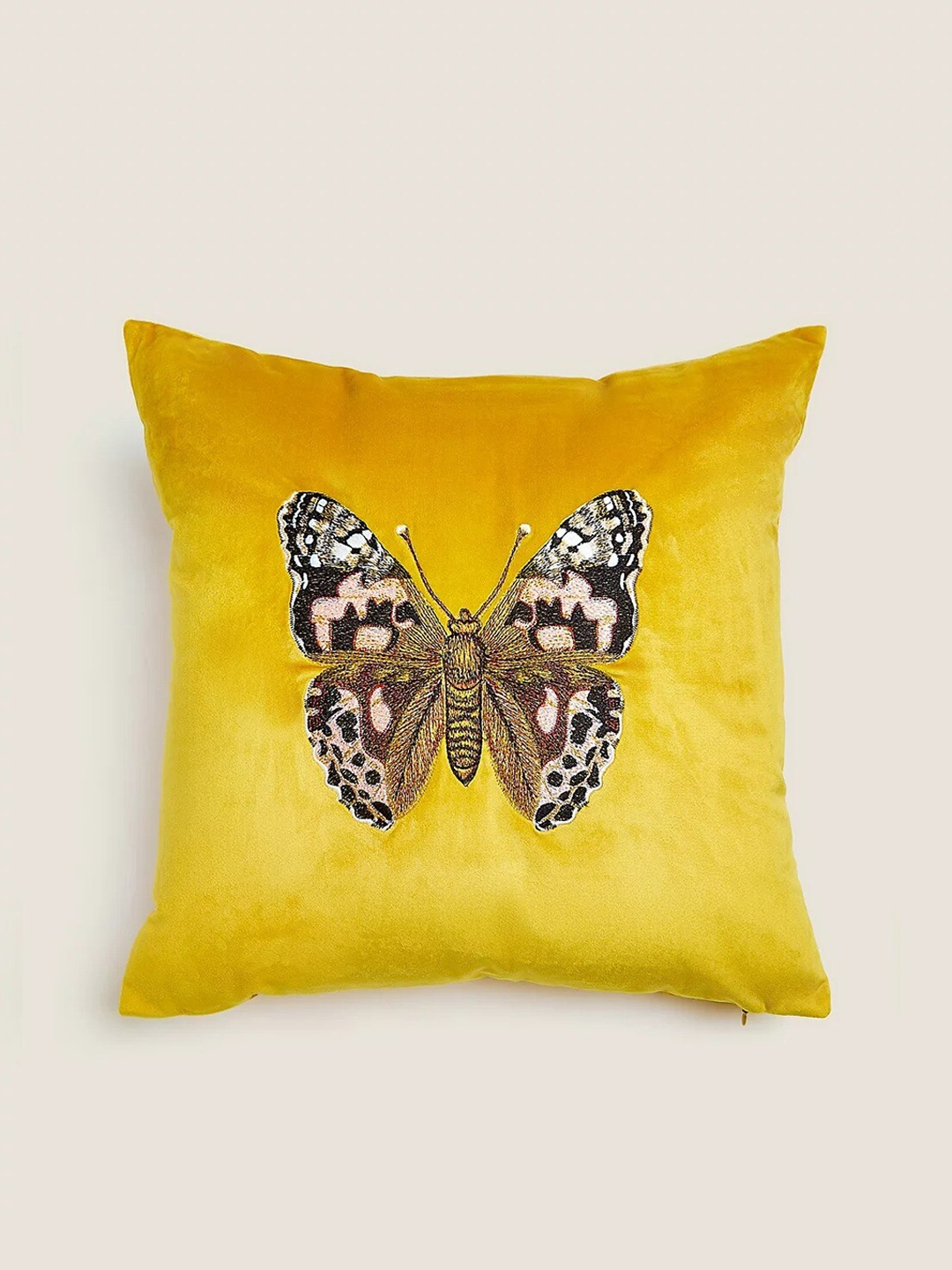 

Marks & Spencer Yellow & Black Butterfly Embroidered Cushion