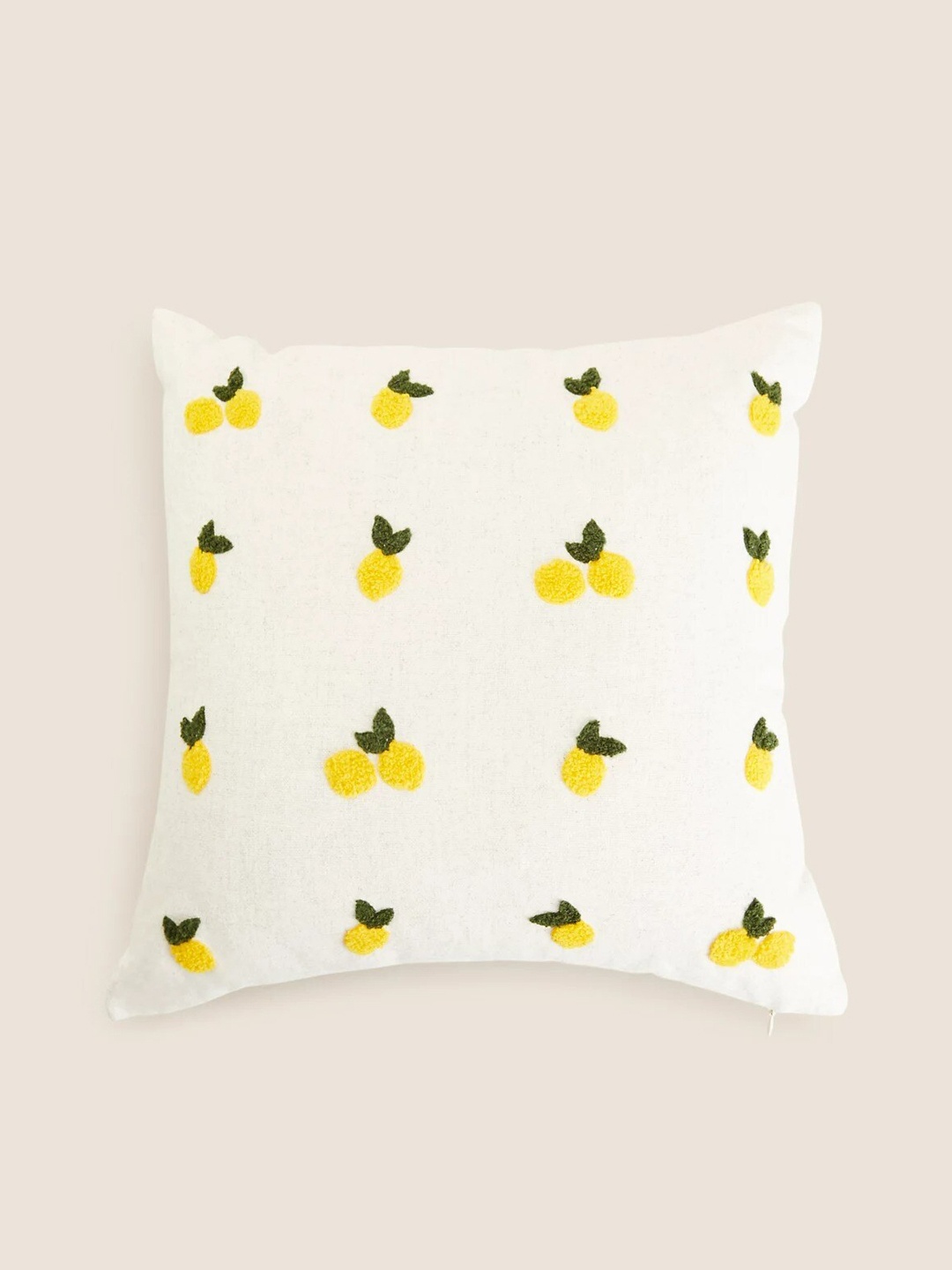 

Marks & Spencer White & Yellow Repeat Lemon Embroidered Floor Cushion