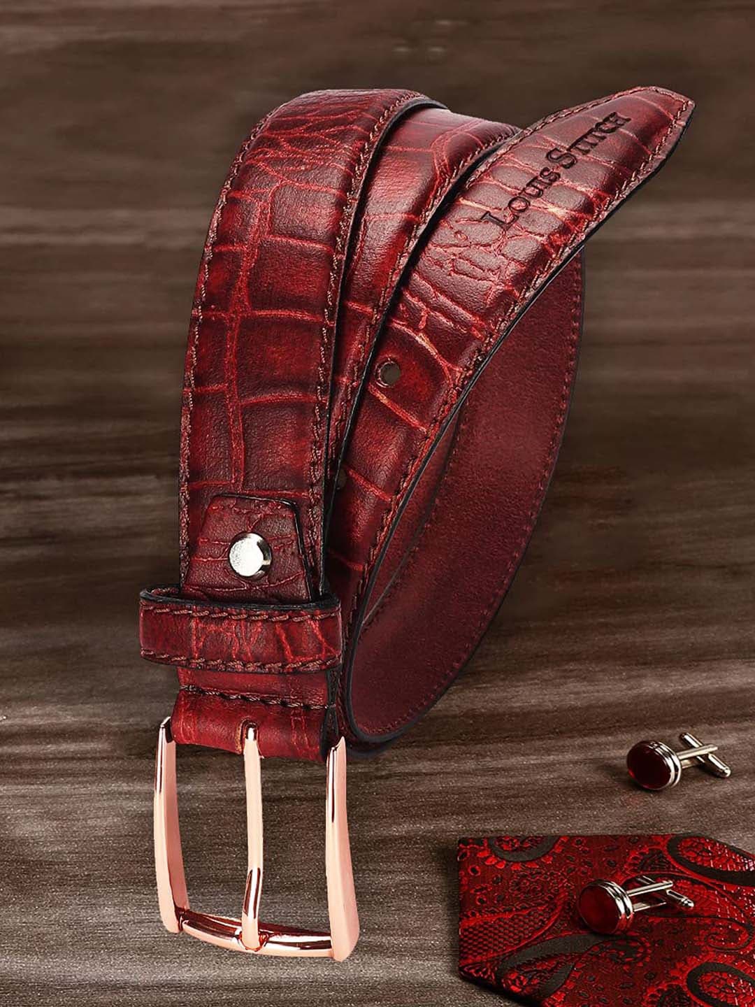

LOUIS STITCH Men Brown Solid Genuine Italian Leather Accessory Gift Set