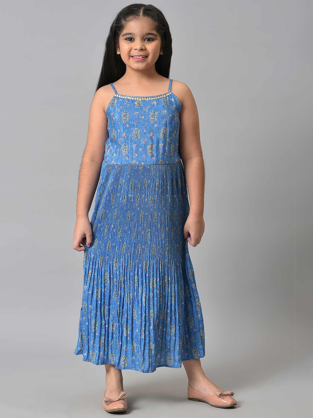 

AURELIA Girls Blue & Green Printed Clothing Set