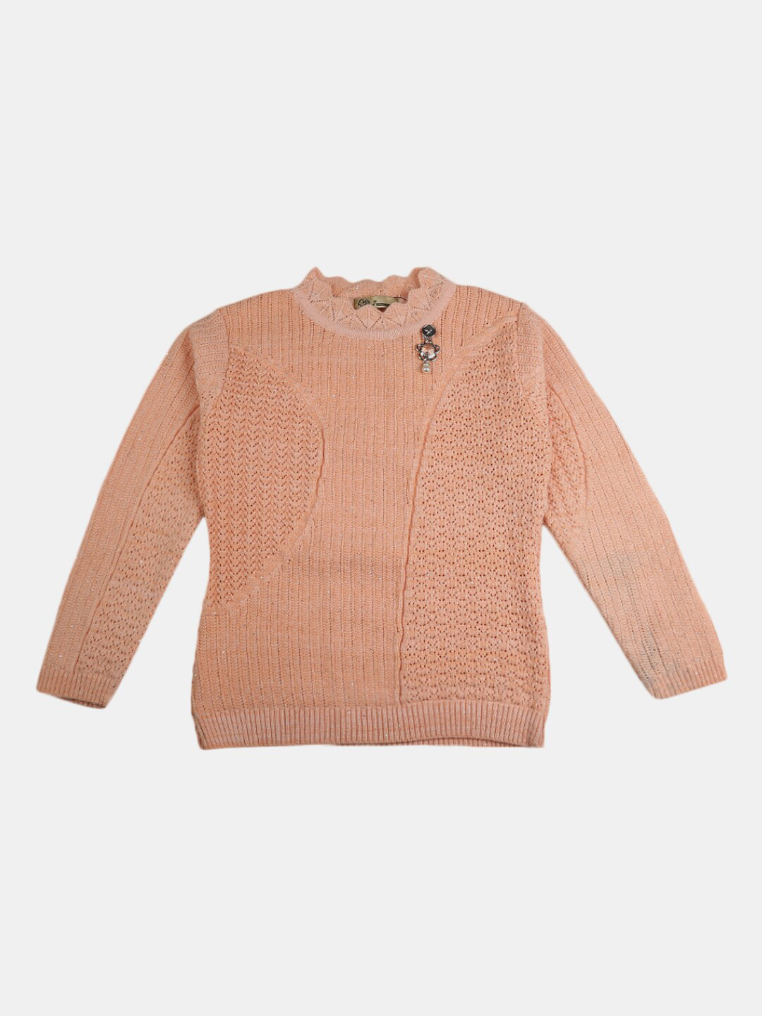

V-Mart Girls Peach-Coloured Round Neck Sweatshirt