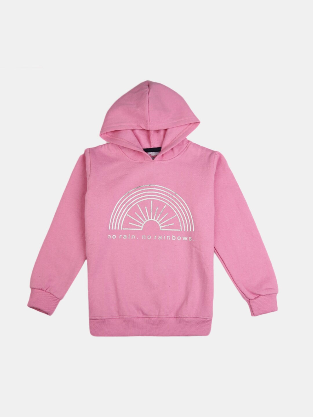 

V-Mart Girls Pink Printed Hooded Sweatshirt