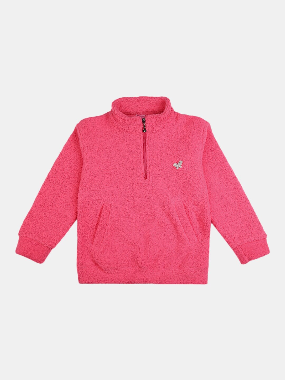 V-Mart Girls Fuchsia Fleece Sweatshirt