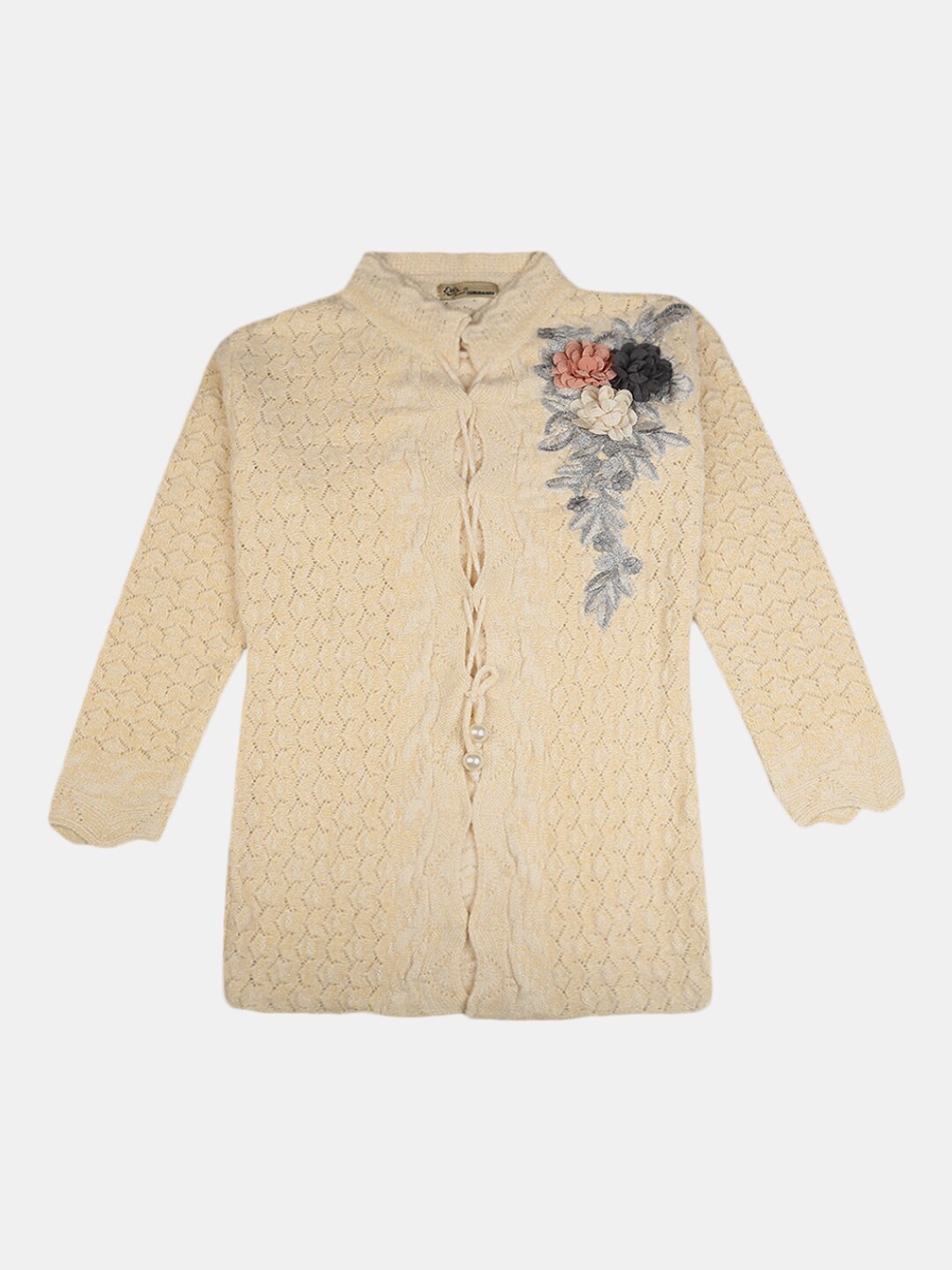 V-Mart Boys Beige Embellished Sweatshirt
