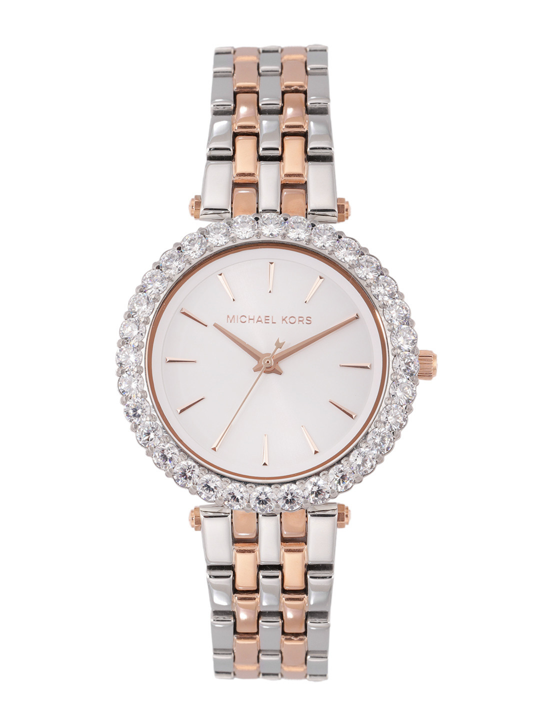 

Michael Kors Women Silver-Toned Darci Embellished Analogue Watch MK4515