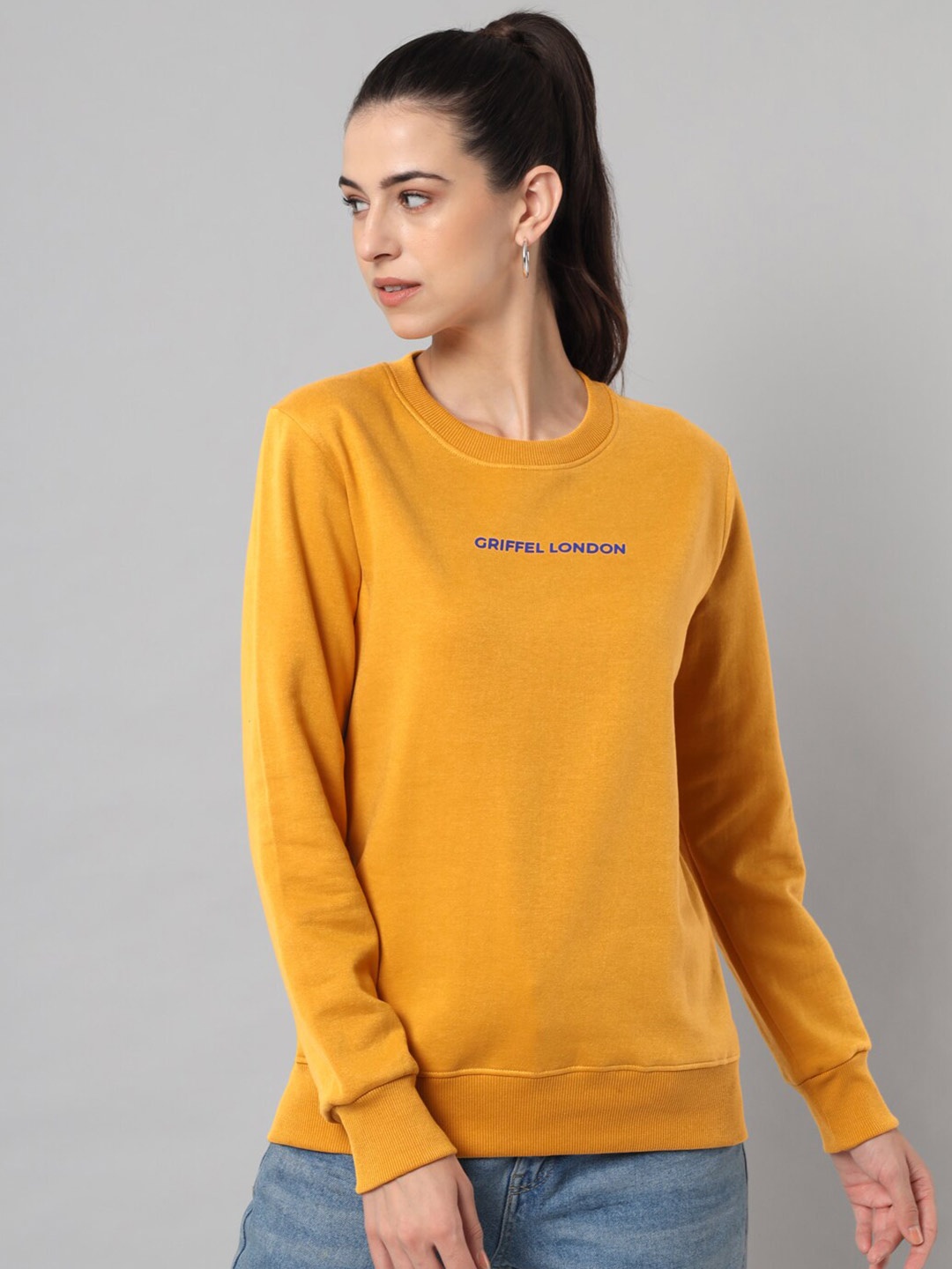 

GRIFFEL Women Mustard Sweatshirt