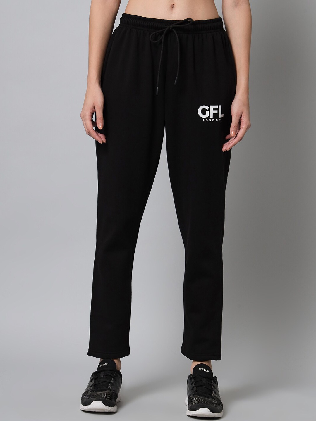 

GRIFFEL Women Black Solid Track Pants