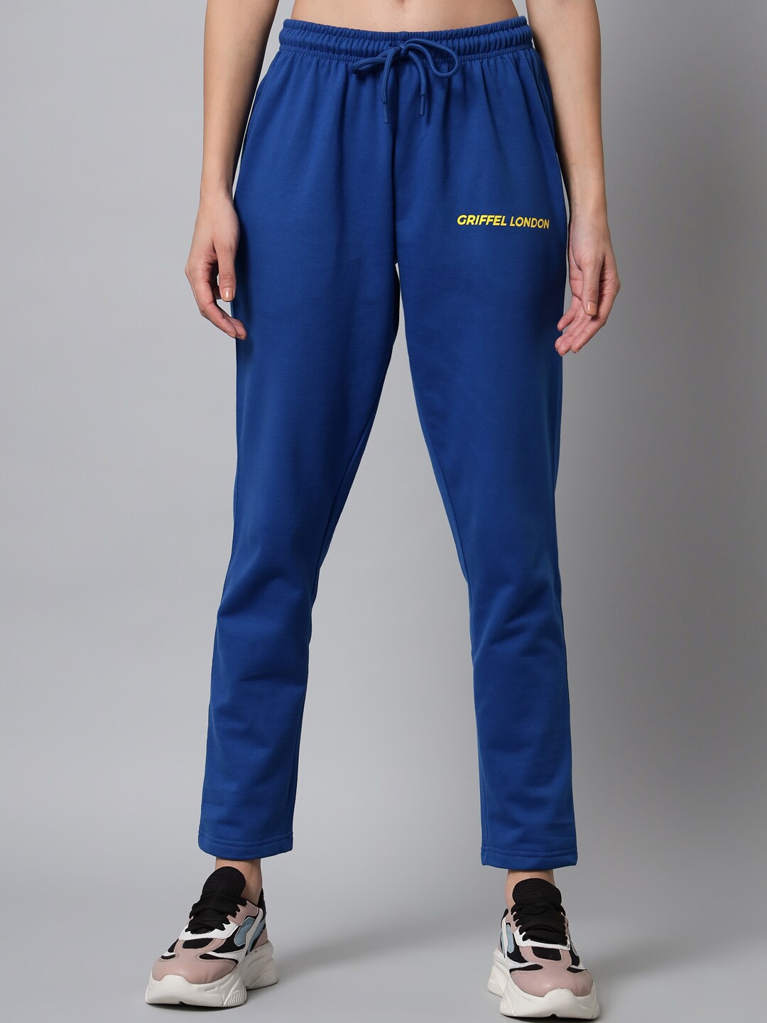 

GRIFFEL Women Blue Solid Cotton Track Pants