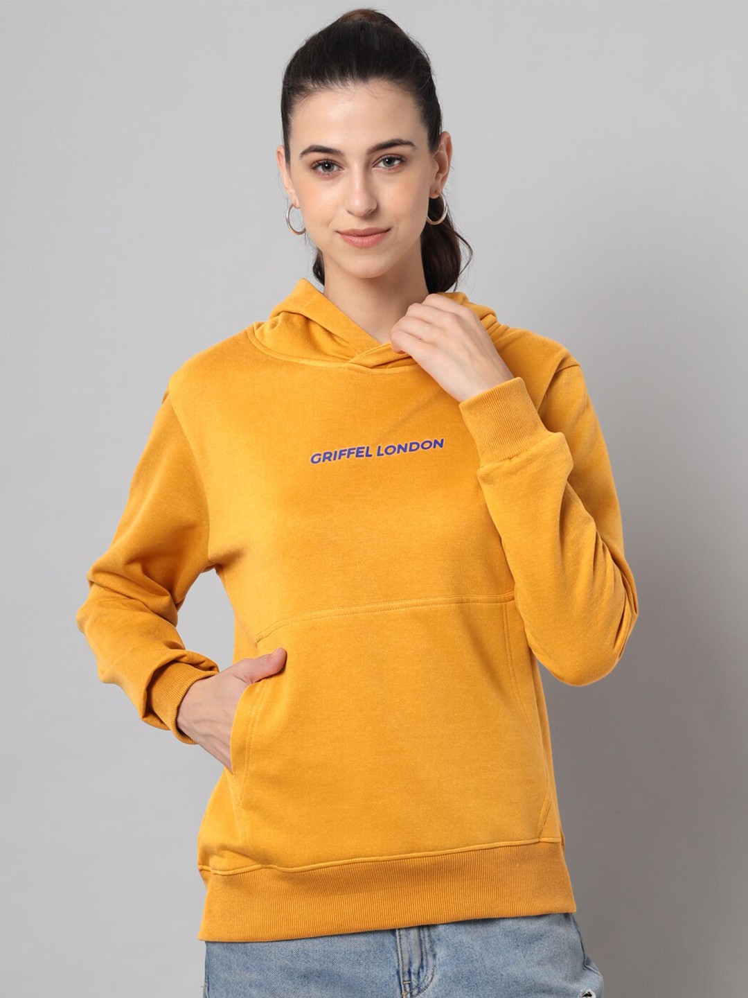

GRIFFEL Women Mustard Solid Sweatshirt