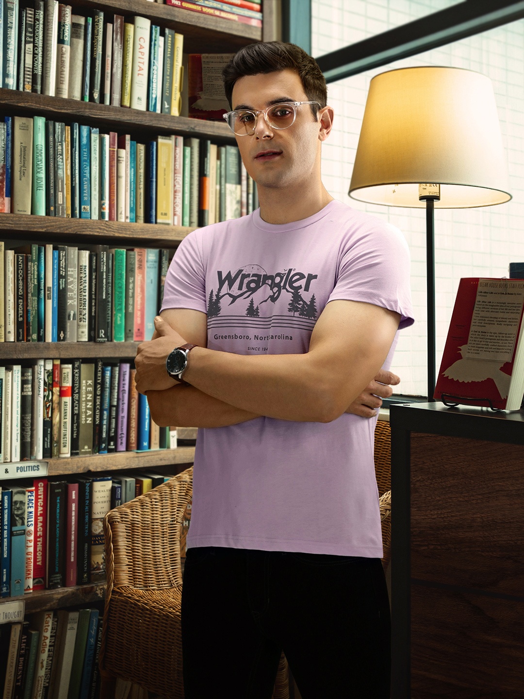 

Wrangler Men Purple Typography Printed T-shirt