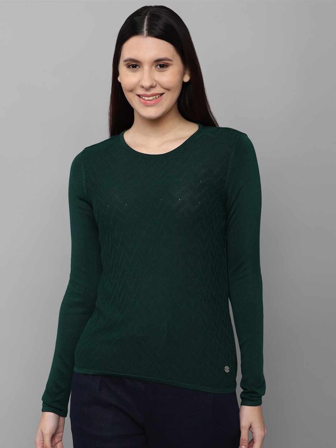 

Allen Solly Woman Green Self Design Top