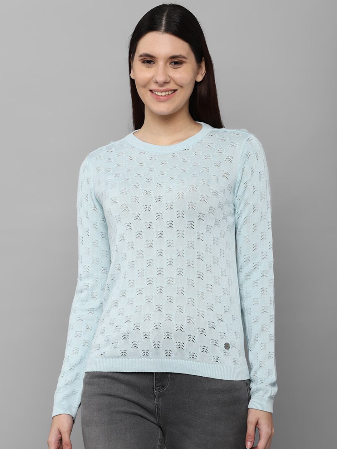 Allen Solly Woman Blue Self Design Top